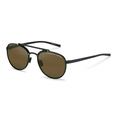 Porsche Design Black Titanium Sunglasses In Brown