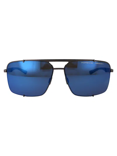 Porsche Design Blue Metal Sunglasses