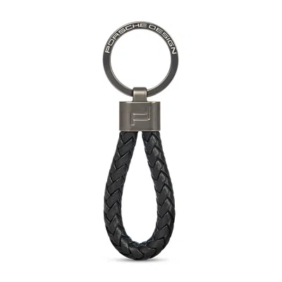 Porsche Design Braided Leather Key Ring In Black