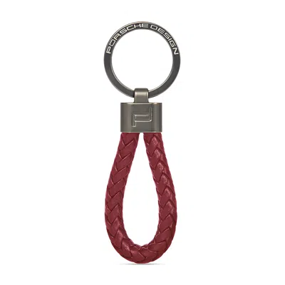 Porsche Design Braided Leather Key Ring In Red