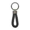 Porsche Design Braided Leather Rope Key Ring In Black