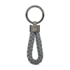 Porsche Design Braided Leather Rope Key Ring In Gray