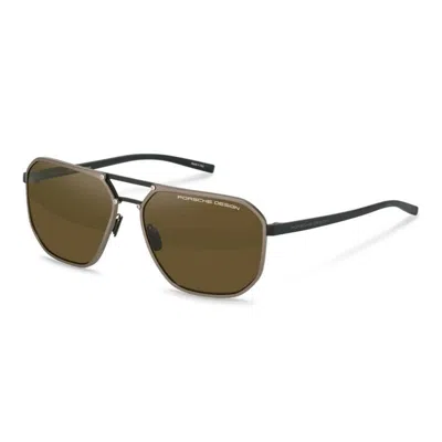 Porsche Design Brown Titanium Sunglasses In Green