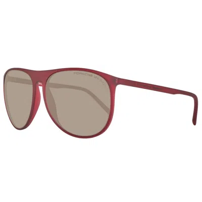 Porsche Design Burgundy Unisex Sunglasses In Red
