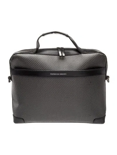 Pre-owned Porsche Design Canvas Briefcase In Grey