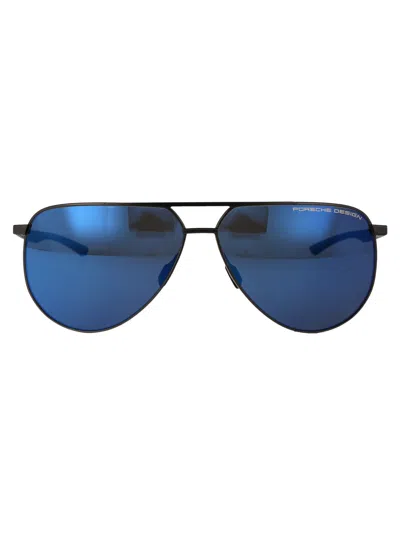 Porsche Design Dark Grey Blue Metal Sunglasses