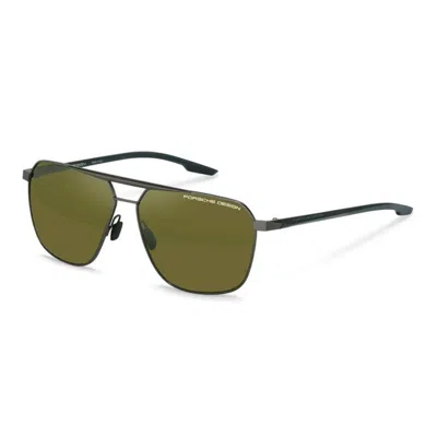 Porsche Design Dark Grey Metal Sunglasses