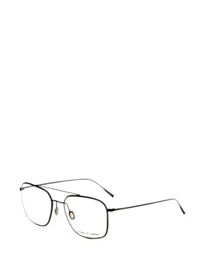 Porsche Design 더블 브리지 기하학 프레임 안경 In Black