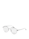 Porsche Design 더블 브리지 라운드 프레임 안경 In Silver