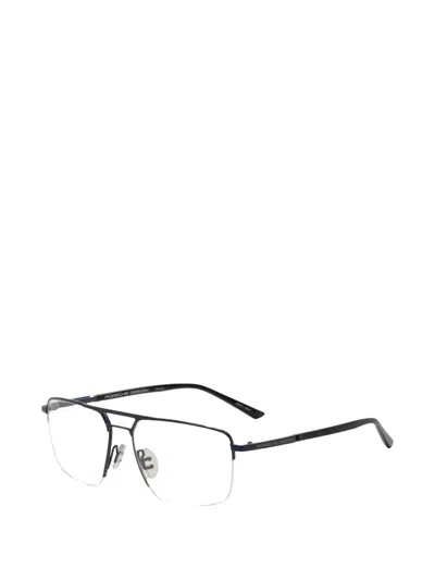 Porsche Design 더블 브리지 스퀘어 프레임 선글라스 In Metallic