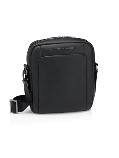 Porsche Design Kids' Extra-small Roadster Leather Shoulder Bag In Black