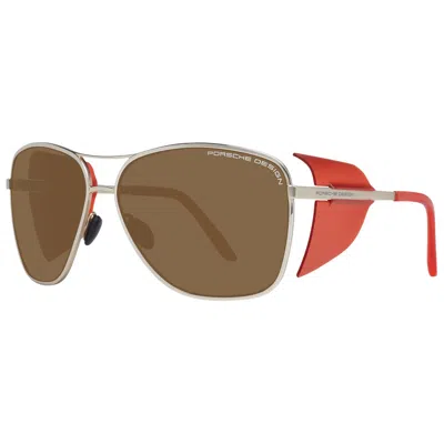 Porsche Design Gold Women Sunglasses In Brown