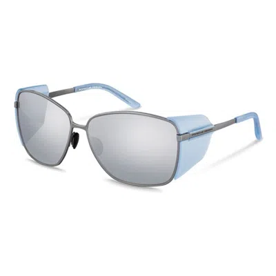 Porsche Design Gray Metal Sunglasses In Grey