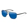 Porsche Design Grey Blue Titanium Sunglasses In Blue