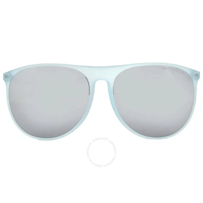 Porsche Design Grey Oval Unisex Sunglasses P8596 D 58 In Blue / Grey