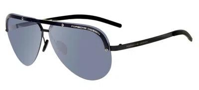 Pre-owned Porsche Design Hooks P'8920 Black/grey Blue Flash Mirror (a) Sunglasses