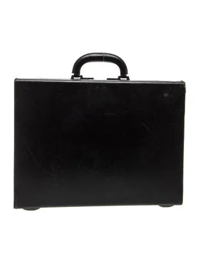 Pre-owned Porsche Design Leather Briefcase In Black