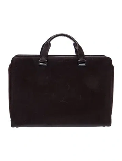 Pre-owned Porsche Design Leather Briefcase In Brown