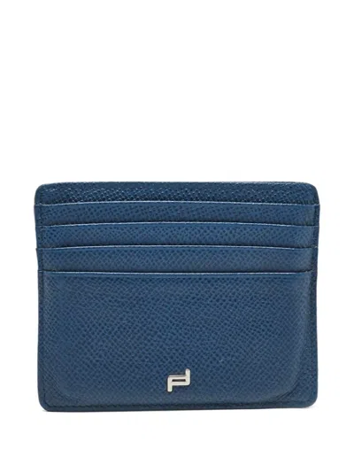 Pre-owned Porsche Design Leather Cardholder In Blue
