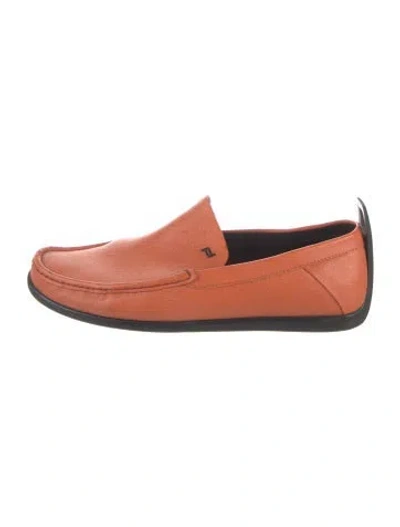 Pre-owned Porsche Design Leather Loafers In Orange