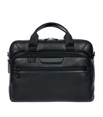 Porsche Design Leather Roadster Evo Briefcase In Black