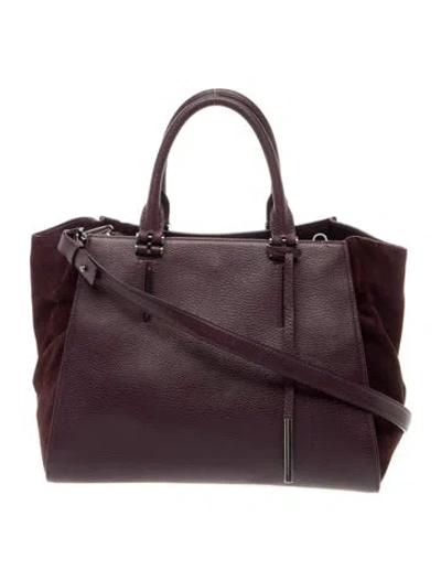 Pre-owned Porsche Design Leather Top Handle Bag In Purple