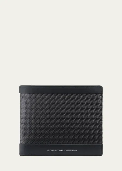 Porsche Design Men's Carbon Fiber Wallet W/ Coin Case In Black