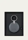 Porsche Design Men's Circle Leather Logo Keyring In Anthracite Matte