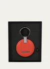 Porsche Design Circle Logo-embossed Leather Key-ring In Orange