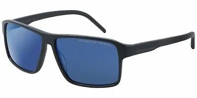 Pre-owned Porsche Design Men's P8634 P/8634 C Dark Grey Square Sunglasses 57mm In Blue