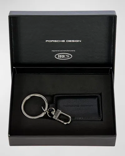 Porsche Design Men's Pd Leather Square Keyring In Black