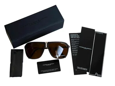 Pre-owned Porsche Design Men`s Sunglasses Polarized Lenses Brown/black