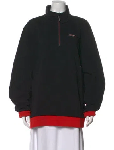 Pre-owned Porsche Design Mock Neck Sweater In Black