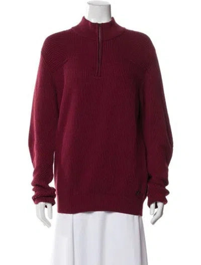 Pre-owned Porsche Design Mock Neck Sweater In Burgundy