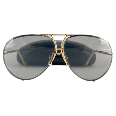 Pre-owned Porsche Design New Vintage Porsche Aviator Gold Frame Grey Lenses 1980's Sunglasses Austria In Gray