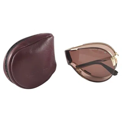 Pre-owned Porsche Design New Vintage  5629 40 Gold Foldable Sunglasses 1990s In Brown