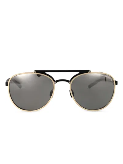 Porsche Design Oval Frame Sunglasses In Black