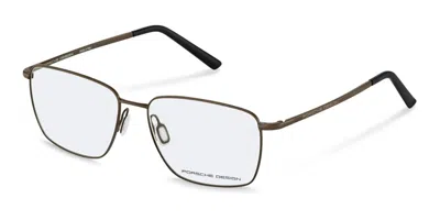Porsche Design P81001 D000 Occhiali Da Vista Marroni Per Uomo (solo Montatura) In Silver