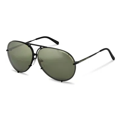 Pre-owned Porsche Design P8478 Iconic Sunglasses Do - Black/olive Mirrored + Extra Lenses In Olive Mirrored (v656)