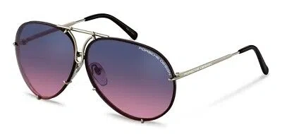 Pre-owned Porsche Design P8478 Iconic Sunglasses M - Titanium/pink Gradient + Extra Lenses In Pink Gradient V574