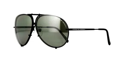 Pre-owned Porsche Design P8478 Matte Black/grey Green + Brown Lenses (d/v656) Sunglasses