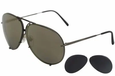 Pre-owned Porsche Design P8478 P/8478 E Copper Pilot Sunglasses 69mm W/extra Lens In Gold