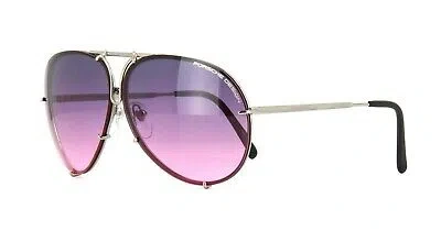 Pre-owned Porsche Design P8478 Silver/violet Shaded + Silver Mirror Lenses (m) Sunglasses