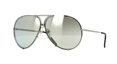 Pre-owned Porsche Design P8478 Titanium/grey Silver Mirror + Green Lenses (b) Sunglasses