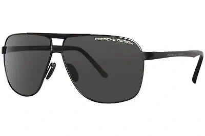 Pre-owned Porsche Design P8665-a Sunglasses Titanium Men's Black/polarized Grey Pilot 63mm In Gray