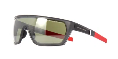 Pre-owned Porsche Design P8668 Grey/green With Silver Mirrored (b) Sunglasses