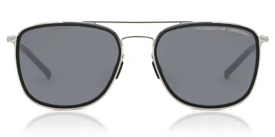 Porsche Design P8692 B Men's Sunglasses Silver Size 56 In Black