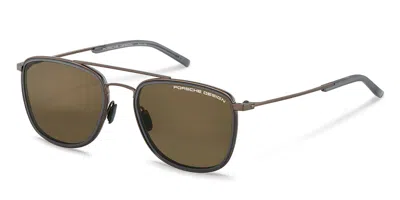 Porsche Design P8692 C Men's Sunglasses Brown Size 56 In Green
