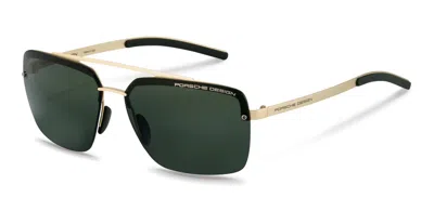 Pre-owned Porsche Design P8694 B Sunglasses Gold Green