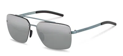 Pre-owned Porsche Design P8694 D Sunglasses Blue Silver Mirrored